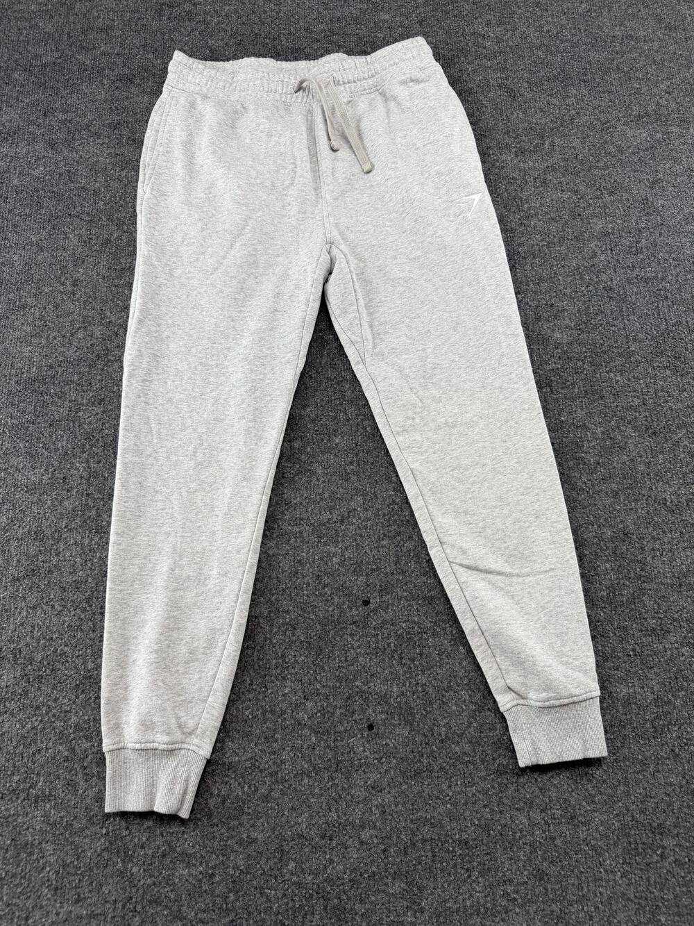 Gymshark Pants Mens Small Gray Fleece Joggers Elastic Waist Drawstring Gym